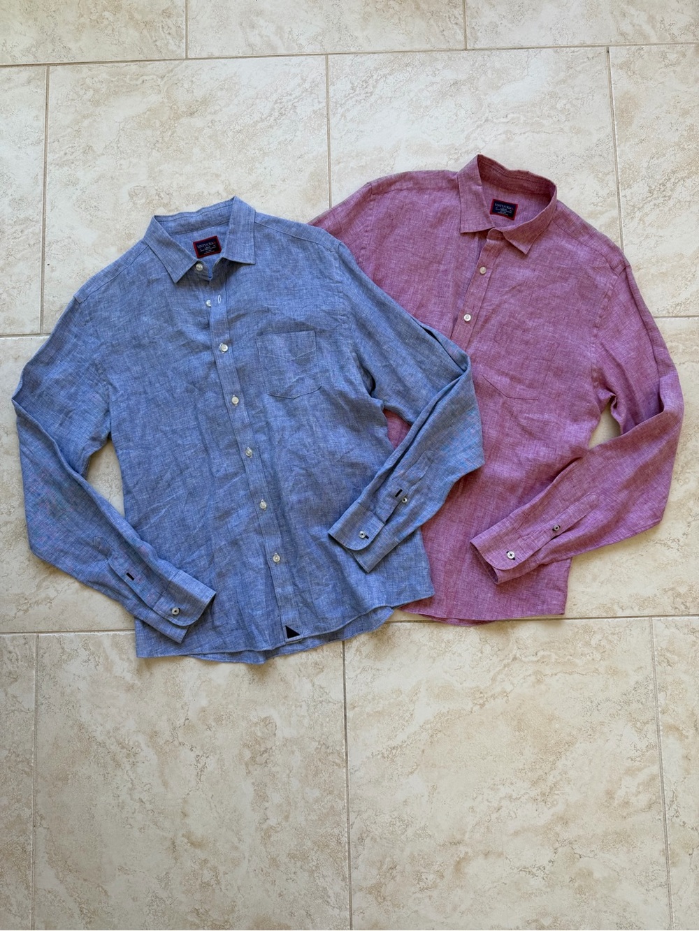 UNTUCKIT Men's Bundle of 2 Linen Long Sleeve Button Up Shirts